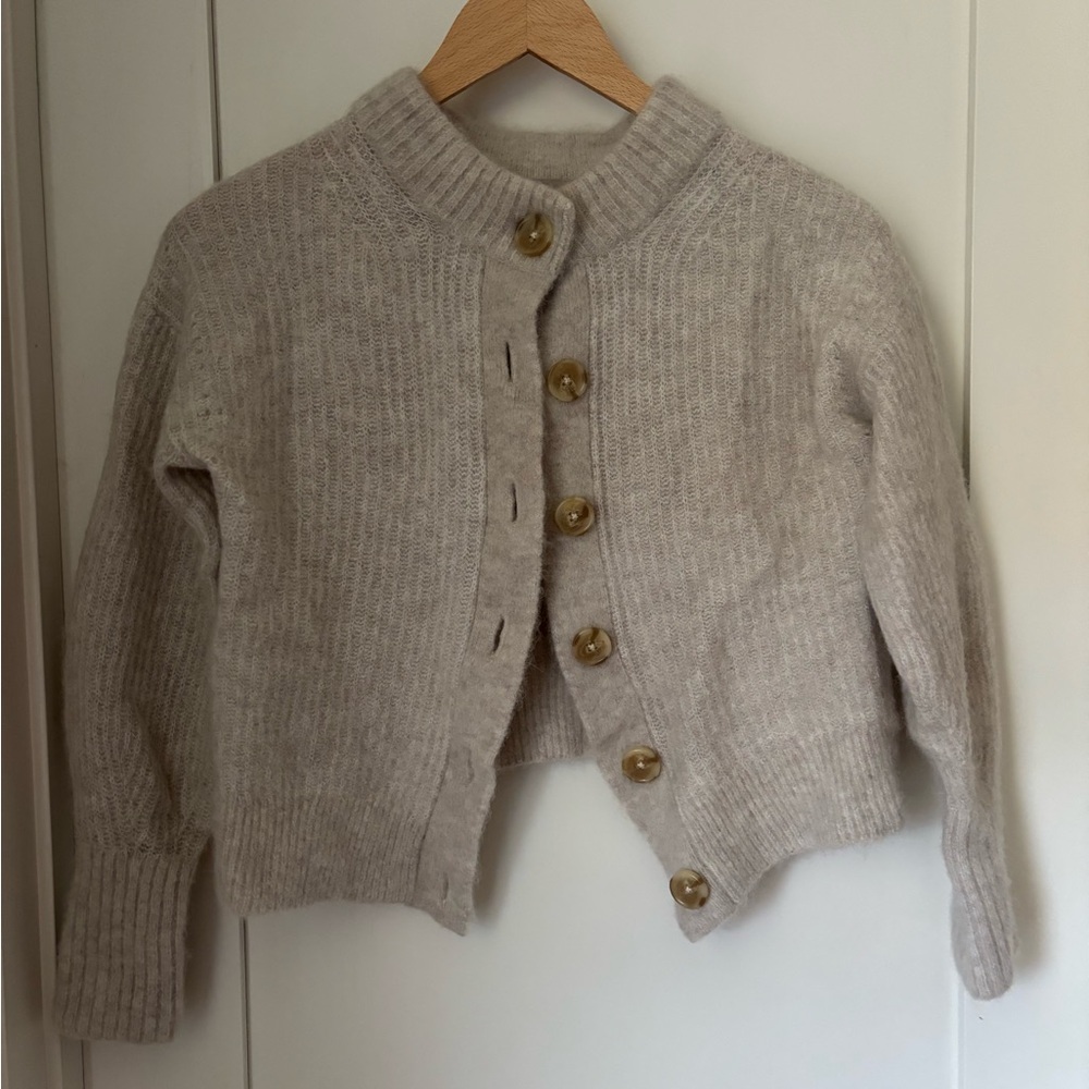 Everlane Cream Button-Up Cardigan